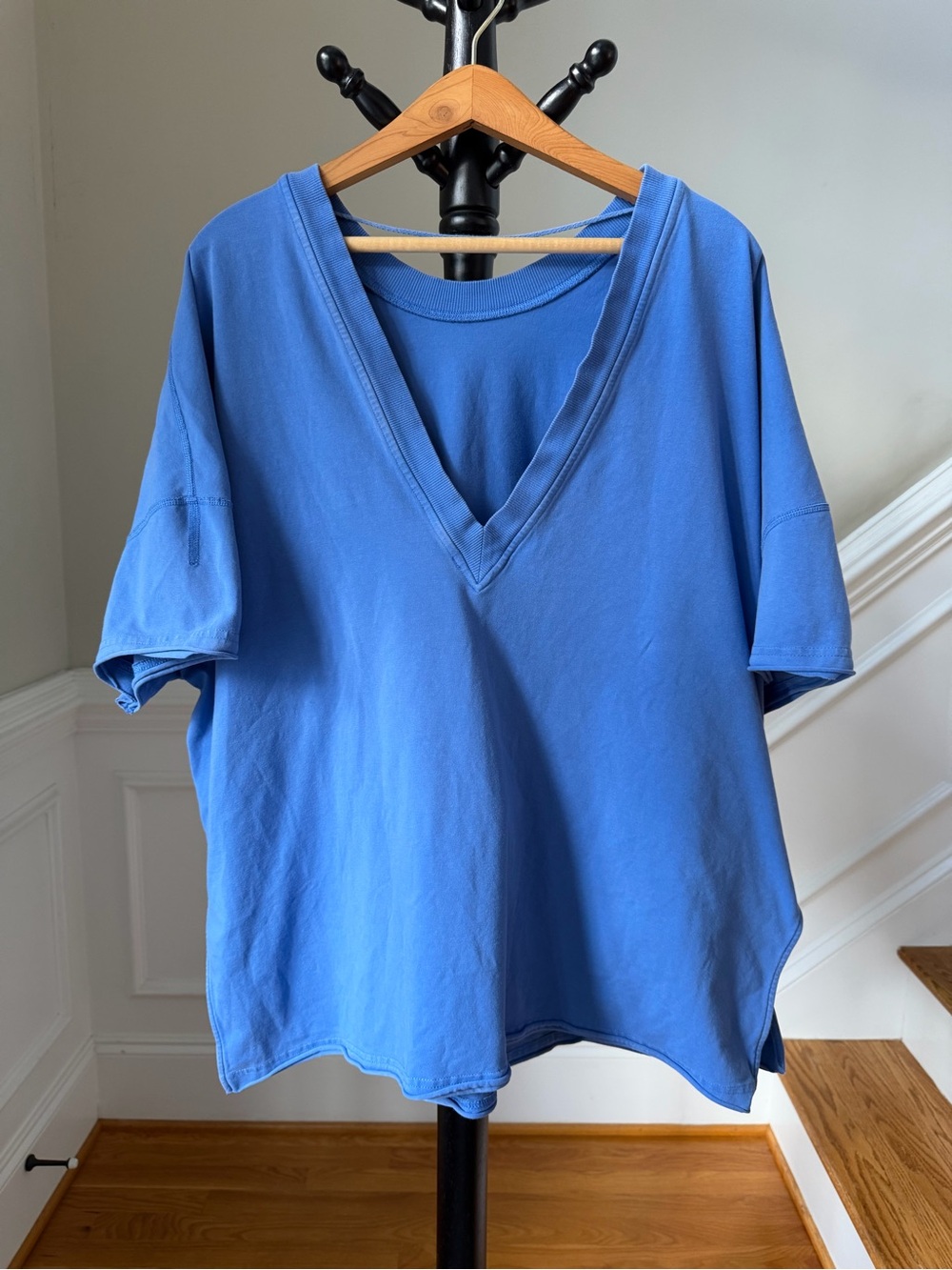 FP Movement by Free People Relaxed V-Neck Short Sleeve Top Azule